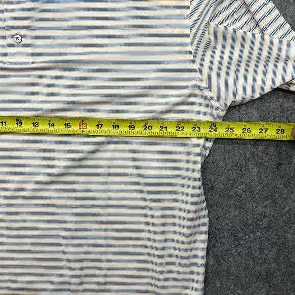 FootJoy Shirt Mens 2XL White Striped Performance Golf Polo Short Sleeve - Picture 8 of 16